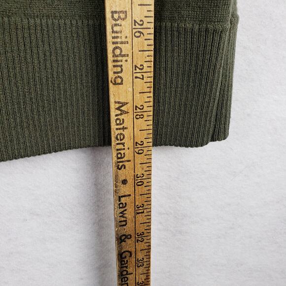 Club Monaco Women's XS‎ Merino Wool Pullover Tunic Sweater Olive Green Earthy - Picture 3 of 8